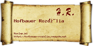 Hofbauer Rozália névjegykártya